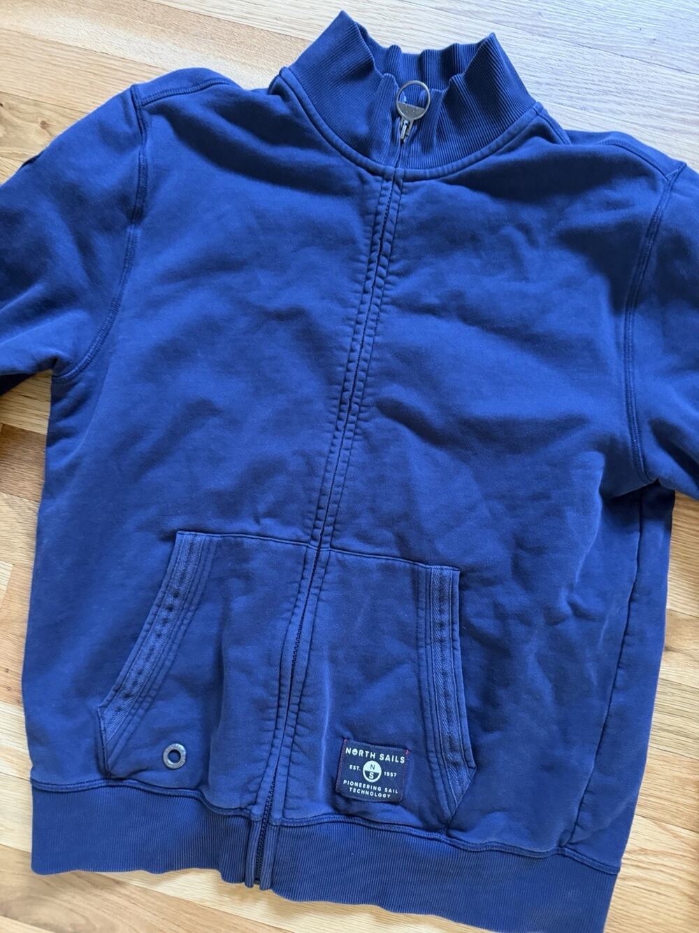 NORTH SAILS blu delave' full zip coton sweatshirt cotton men’s Large